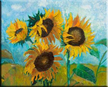 Slunečnice - Zdeněk Pokoj - obraz - olej na plátně